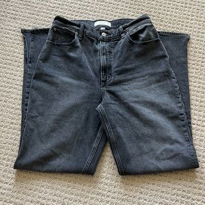 A&F Curve Love 90s ultra high rise straight jeans (charcoal grey) size 28